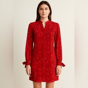 Elegant Red Floral Dress